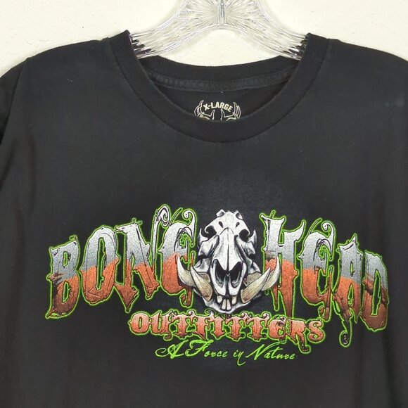 Bonehead‎ Outfitters X-Large Black Hog Hunter T-Shirt Graphic Bacon To The Bone - Picture 3 of 8